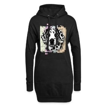 Dalmatiner - Hoodie-Kleid - Schwarz - Vorne
