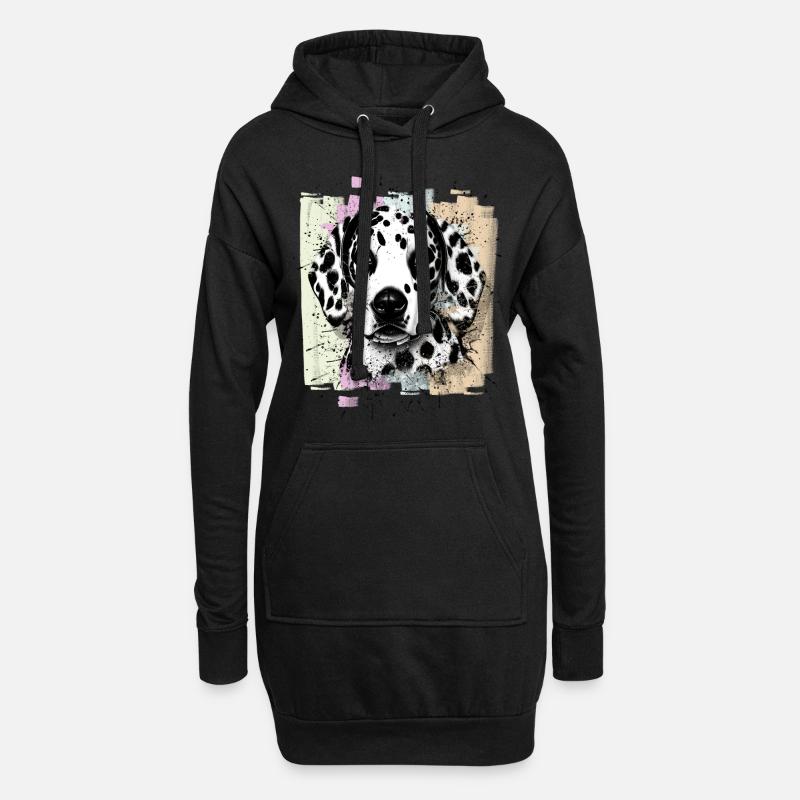 Dalmatiner - Hoodie-Kleid - Schwarz