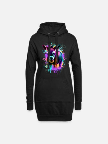 Esel Bunt - Hoodie-Kleid - Schwarz
