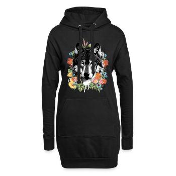 Wolf - Hoodie-Kleid - Schwarz - Vorne