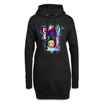 Esel - Hoodie-Kleid - Schwarz - Vorne