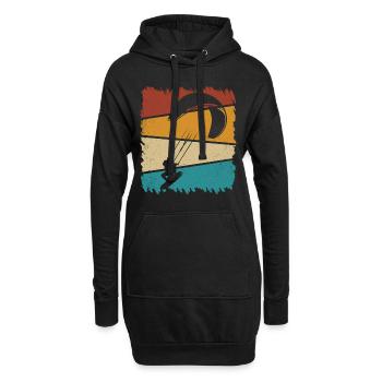 Kitesurfen Kitesurf Kitesurfer Kiteboard - Hoodie-Kleid - Schwarz - Vorne