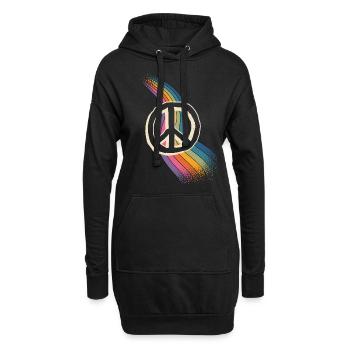 Peace Love - Hoodie-Kleid - Schwarz - Vorne