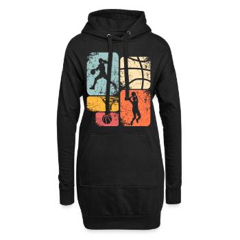Basket-ball Basketteur Basketteur féminin - Sweat-shirt à capuche long Femme - noir - Devant