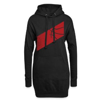 Basketball Basketballer - Hoodie-Kleid - Schwarz - Vorne