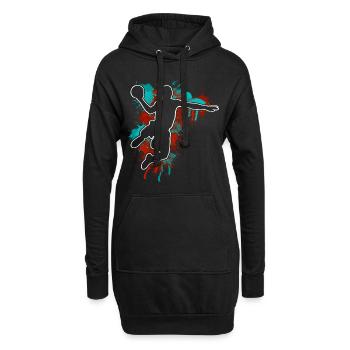 Basketball Basketballer - Hoodie-Kleid - Schwarz - Vorne