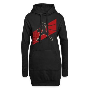 Basketball Basketballerin - Hoodie-Kleid - Schwarz - Vorne