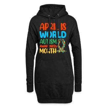 Autismus Autist - Hoodie-Kleid - Schwarz - Vorne