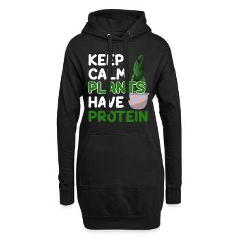 Vegan Veganismus - Hoodie-Kleid - Schwarz - Vorne