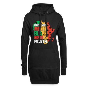 Black History Month Black History - Hoodie-Kleid - Schwarz - Vorne