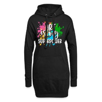 Artiste - Sweat-shirt à capuche long Femme - noir - Devant