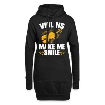 Violine Violinist - Hoodie-Kleid - Schwarz - Vorne