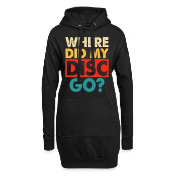 Discgolf Disc Golf - Hoodie-Kleid - Schwarz - Vorne