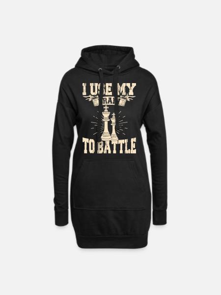 Schach - Hoodie-Kleid - Schwarz
