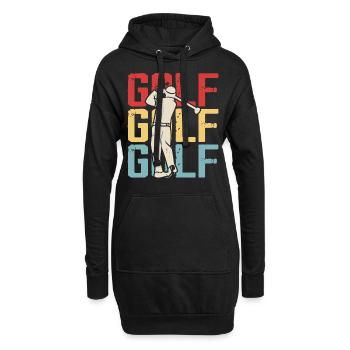 Golf Golfer - Hoodie-Kleid - Schwarz - Vorne