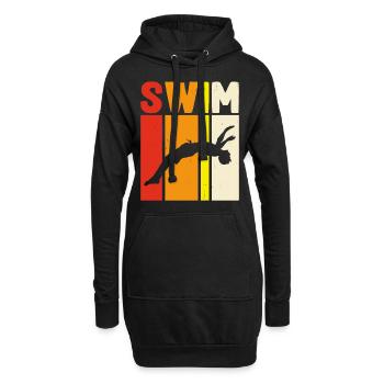 Flotteur de natation - Sweat-shirt à capuche long Femme - noir - Devant