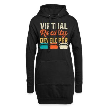 VR Virtuel Reality - Hoodie-Kleid - Schwarz - Vorne