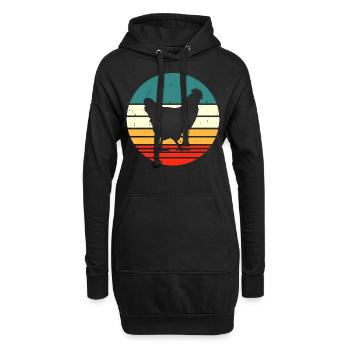 Hühner Huhn - Hoodie-Kleid - Schwarz - Vorne