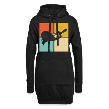 Artiste peintre au pinceau - Sweat-shirt à capuche long Femme - noir - Devant