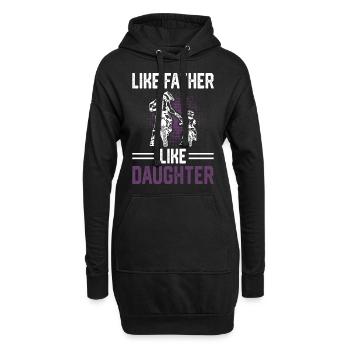 Motocross Père et fille - Sweat-shirt à capuche long Femme - noir - Devant