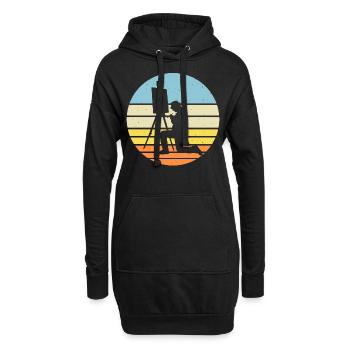 Artiste - Sweat-shirt à capuche long Femme - noir - Devant
