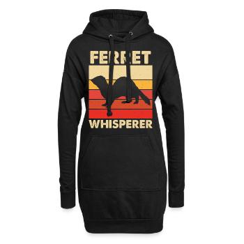 Frettchen - Hoodie-Kleid - Schwarz - Vorne