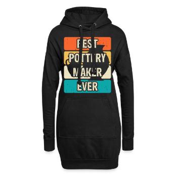 Poterie Poterie Poterie - Sweat-shirt à capuche long Femme - noir - Devant