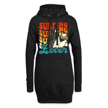Surfen Surfer - Hoodie-Kleid - Schwarz - Vorne