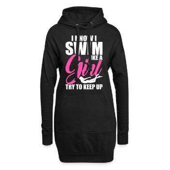 Flotteur de natation - Sweat-shirt à capuche long Femme - noir - Devant
