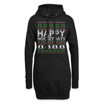 Hockey Moche Noël - Sweat-shirt à capuche long Femme - noir - Devant