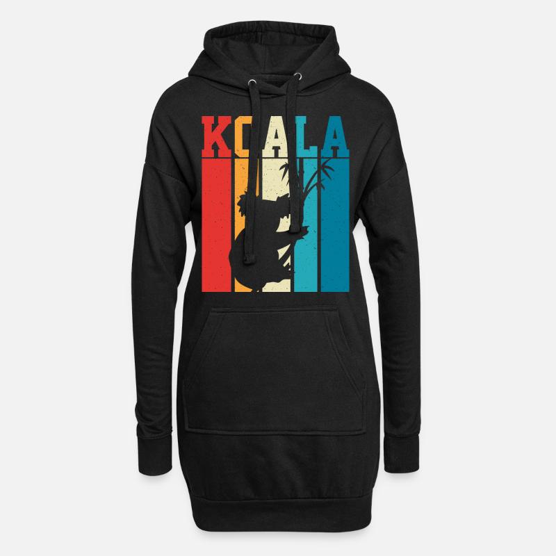 Koala - Hoodie-Kleid - Schwarz
