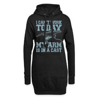 Angeln Angler Fischen - Hoodie-Kleid - Schwarz - Vorne