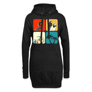 Surfen Surfer - Hoodie-Kleid - Schwarz - Vorne