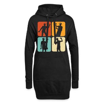 VR Virtuel Reality - Hoodie-Kleid - Schwarz - Vorne