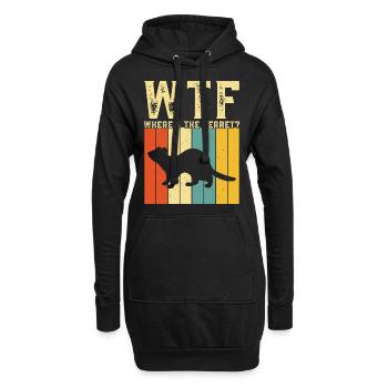 Frettchen - Hoodie-Kleid - Schwarz - Vorne