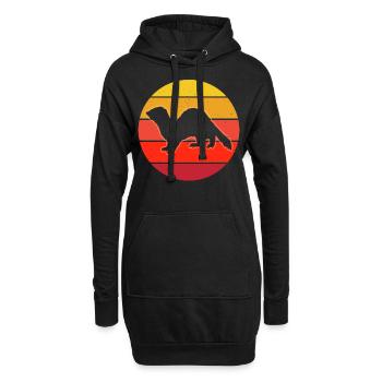 Frettchen - Hoodie-Kleid - Schwarz - Vorne