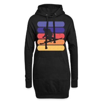 Ski Skifahren Skifahrer - Hoodie-Kleid - Schwarz - Vorne