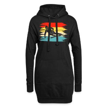 Ski Skifahren Skifahrer - Hoodie-Kleid - Schwarz - Vorne