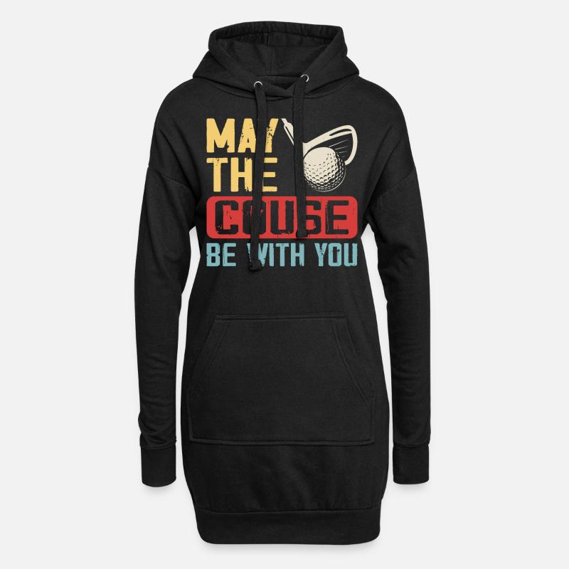 Golf Golfer - Hoodie-Kleid - Schwarz