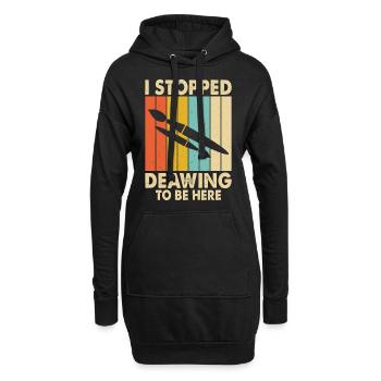 Artiste peintre - Sweat-shirt à capuche long Femme - noir - Devant