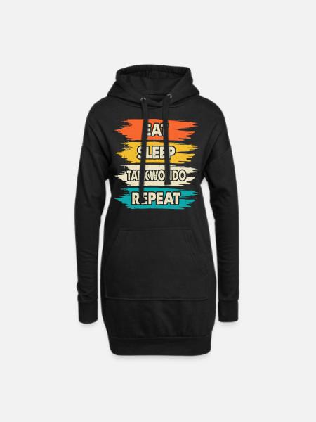 Taekwondo - Hoodie-Kleid - Schwarz