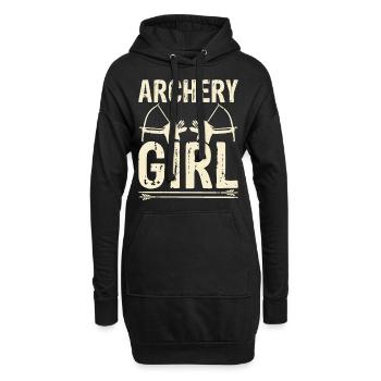 Bogenschießen Bogenschütze - Hoodie-Kleid - Schwarz - Vorne