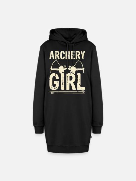 Bogenschießen Bogenschütze - Hoodie-Kleid - Schwarz