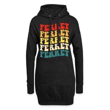 Frettchen - Hoodie-Kleid - Schwarz - Vorne