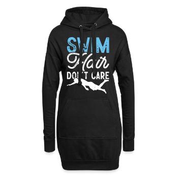 Schwimmen Schwimmer - Hoodie-Kleid - Schwarz - Vorne