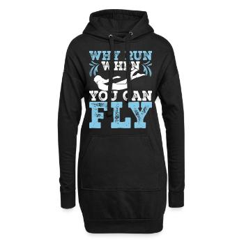 Schwimmen Schwimmer - Hoodie-Kleid - Schwarz - Vorne