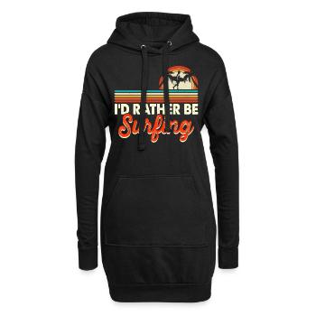 Surfer Surfen - Hoodie-Kleid - Schwarz - Vorne