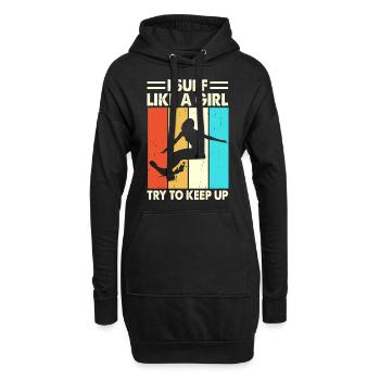 Surfer Surfen - Hoodie-Kleid - Schwarz - Vorne