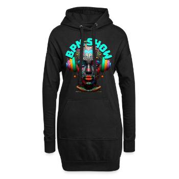 BPM SHOW - Cool Woman with Headphones! - Hoodie Dress - black - Front