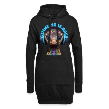 GIMME MORE BASS – Cool King Cobra with Headphones! - Hoodie Dress - black - Front